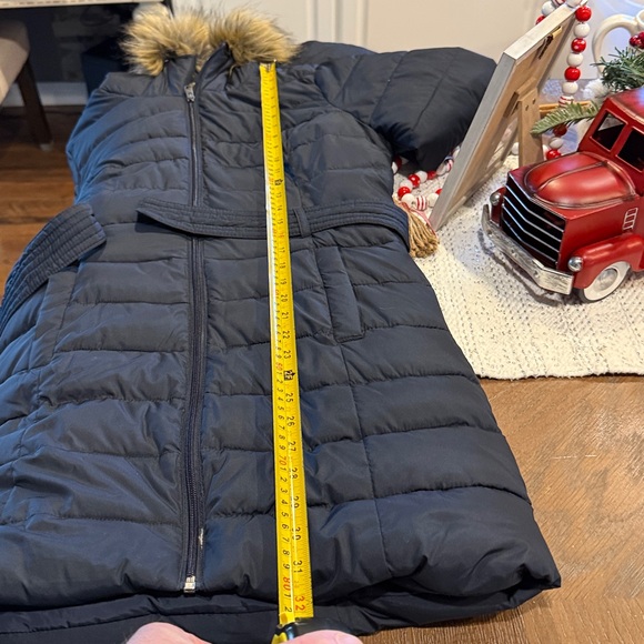 Hollister Womens Vintage 2000s Blue Puffer Coat with Faux Fur Trim. - Picture 11 of 13